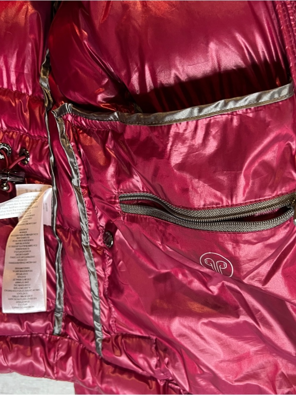 Calvin Klein Raspberry Pink Burgandy Packable Down Quilted Puffer Jacket Coat - Picture 8 of 12